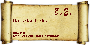Bánszky Endre névjegykártya