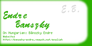 endre banszky business card