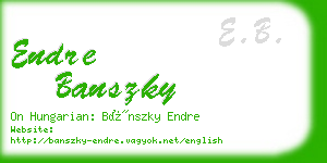 endre banszky business card
